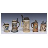 Group of Five Steins