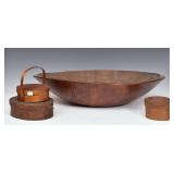Elm Trencher and Three Pantry Boxes Elm Trencher and Three Pantry Boxes