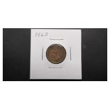 1863 Indian Cent Full Liberty Some Diamonds