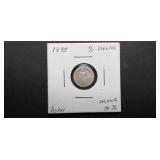 1895 1/2 Dinero From Peru 90% Silver 422000 Minted