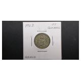 1952 25 Centavos From Mexico 30% Silver