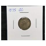1875 CC Seated Liberty Dime