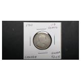 1910 25 Cents From Canada 92.5% Silver