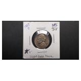 1947 P Jefferson Nickel FS 5 ST Gold Tone