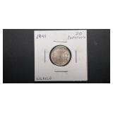 1941 20 Centavos From Mexico 72% Silver