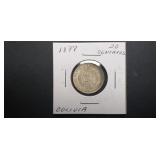 1878 20 Centavos from Bolivia 90% Silver