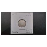 1871 10 Cents Canada 92.5% Silver 800,000 Minted