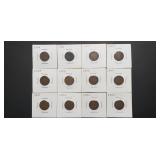 12  1908 Indian Head Cents