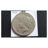 1922 S Peace Silver Dollar with Clasp