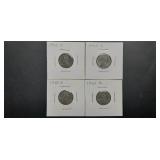 4  1943 S Lincoln Steel Wheat Cents