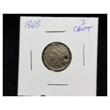 1868 3 Cent Nickel Damaged