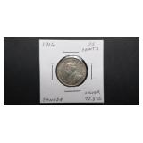1916 25 Cents 92.5% Silver From Canada