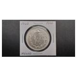 1922 Peso From Mexico 72% Silver High Grade