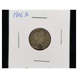 1906 S Barber Dime