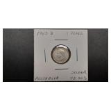 1943 D 3 Pence From Australia 92.5% Silver