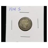 1914 S Barber Dime