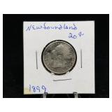 1899 20 Cents from Newfoundland 92.5% Silver