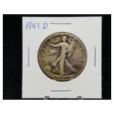 1941 D Walking Librty Half Dollar