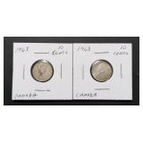 2  1968 10 Cents From Canada 50% Silver