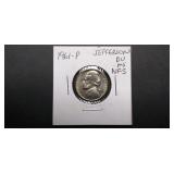 1961 P Jefferson Nickel BU MS NFS