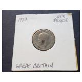 1929 Six Pence from Great Britain 50% Silver