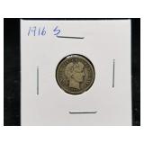 1916 S Barber Dime