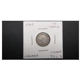 1913 10 Cents From Canada 92.5% Silver