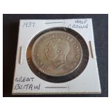 1937 Half Crowm from Great Britain 50% Silver