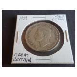 1939 Half Crown from Great Britain 50% Silver