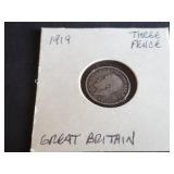 1919 Three Pence from Great Britain 92.5% Silver