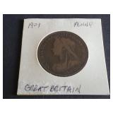 1901 One Penny from Great Britain