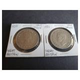 1951 & 1958 Half Crown from Great Britain