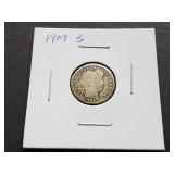 1909 S Barber Dime