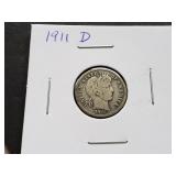 1911 D Barber Dime