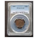 1853 Half Cent PCGS VF35
