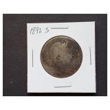 1892 S Barber Half Dollar Key Date
