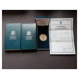 1990 W Eisenhower Silver Dollar UNC Box & COA