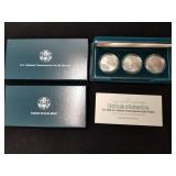 1994 W U.S. Veterans 3 Silver Dollar Unc Box & COA