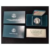 1996 S Community Service Silver Dollar Proof COA