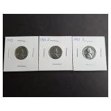 1943 P, D & S Steel Wheat Cents High Grade