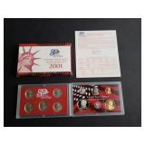 2001 S Silver Proof Set with COA