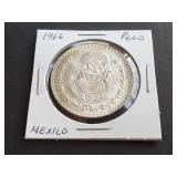 1966 Peso UNC 10% Silver From Mexico