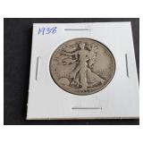 1938 Walking Liberty Half Dollar
