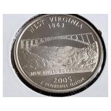 2005 S West Virginia State Quarter 90% Silver Prf