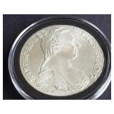 1780 Thaler Restrike from Austria 83.3% Silver