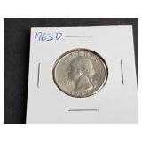 1963 D Washington Quarter