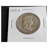 1954 D Franklin Half Dollar