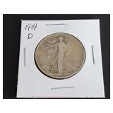 1919 D Walking Liberty Half Dollar