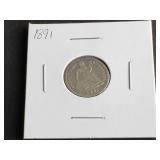 1891 Seated Liberty Dime