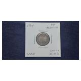 1904 50 Centimos  From Spain 83.50% Silver